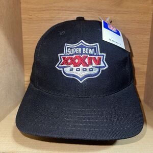 Vintage Super Bowl XXXIV 2000 Atlanta Georgia - Rams vs Titans NFL Hat Cap Black